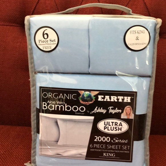 Bamboo Sheets 6 piece King/Cal Light Blue - Picture 2 of 4